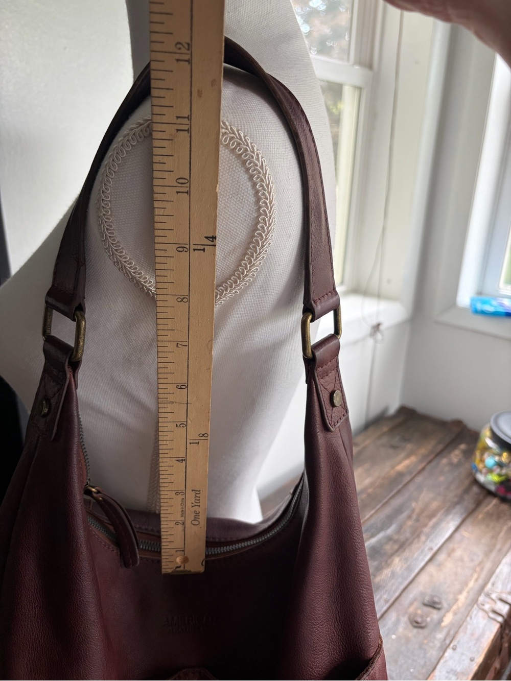 American Leather Co. Hobo Purse Bag Dark Brown - Picture 15 of 16